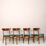 Vintage Danish chairs with upholstered seat