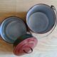 Lot de 2 Pots en tôle émaillée
