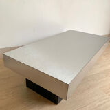 70s coffee table in brushed aluminum