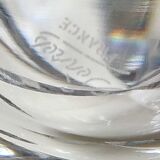 Crystal vase signed Sèvres France, star motifs, crosses, hardwoods