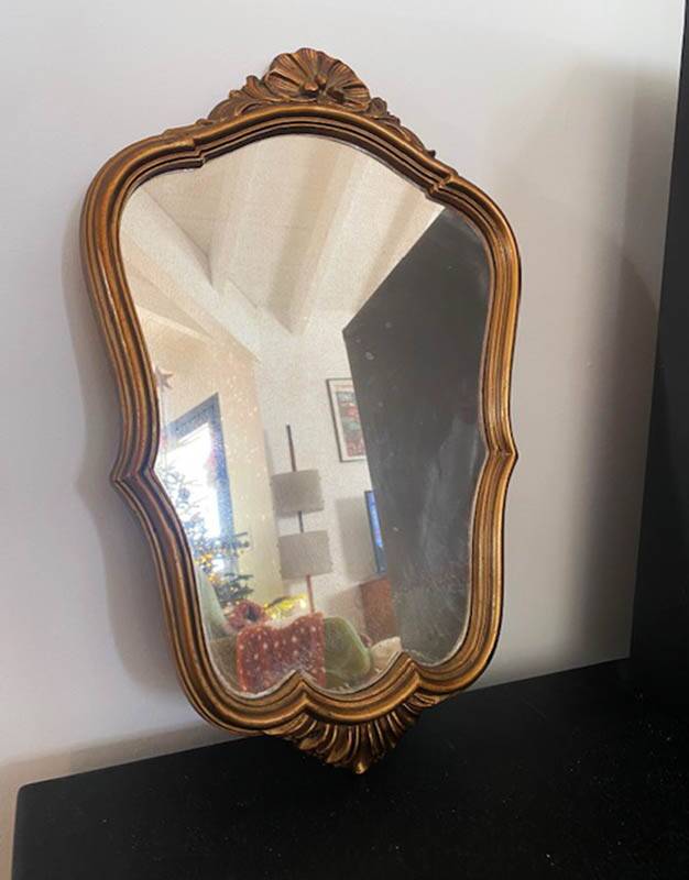 Golden wood mirror