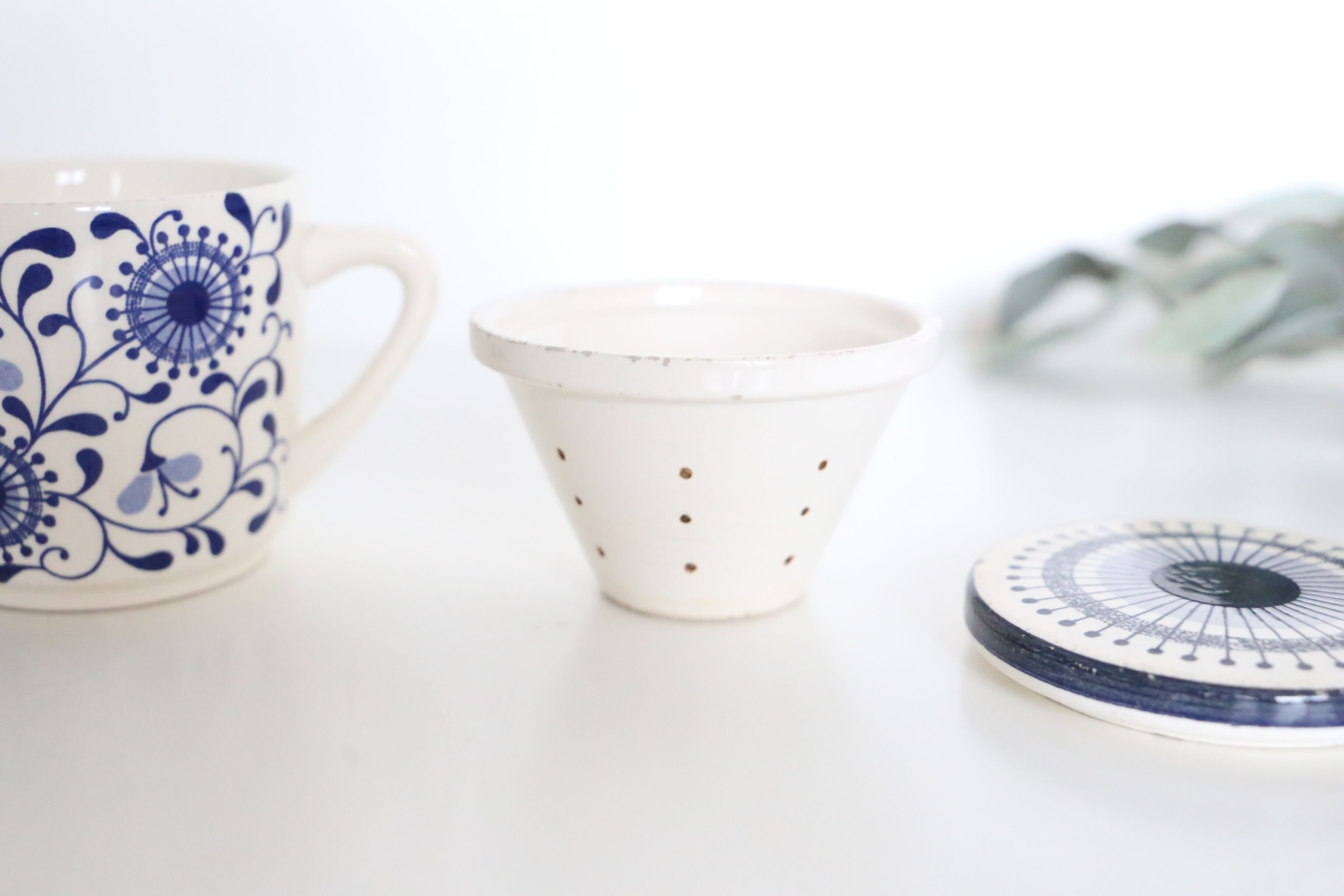 DBGM blue and white floral tared, made in Germany