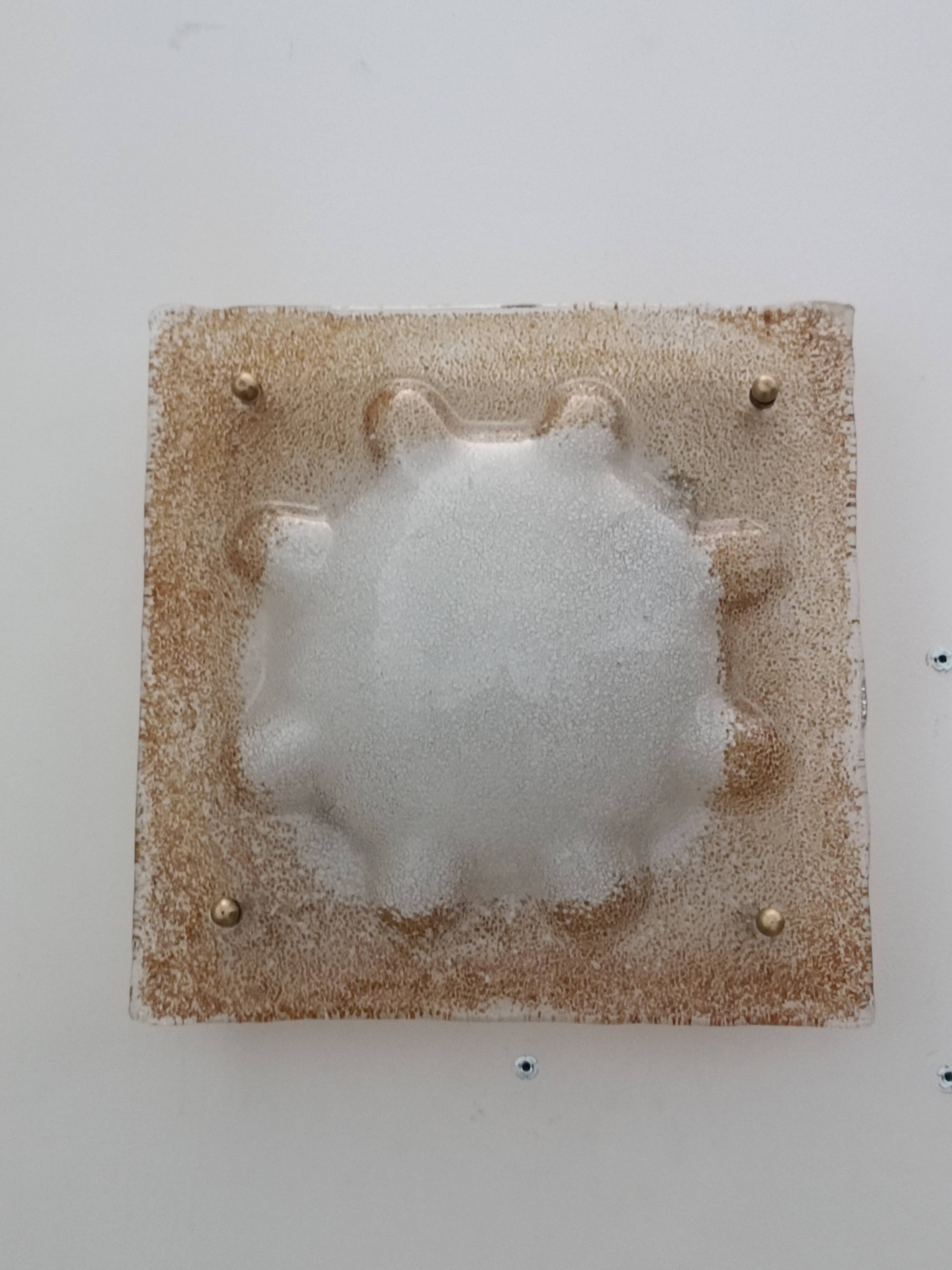 Important Murano slab wall light 39cm by Mazzega 1970s