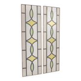 Art Deco Geometric Stained Glass Window 85x24cm