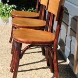 3 Baumann chairs with wide backs No. 30, dark beech