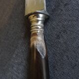 Box of 12 table knives, horn handles