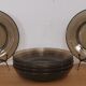 Set of 6 hollow plates in smoked brown glass Vereco 70'S Vintage