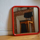 80s red post-modernist mirror dim: 60 x 60 cm