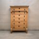 Empire high chest of drawers in solid raw oak