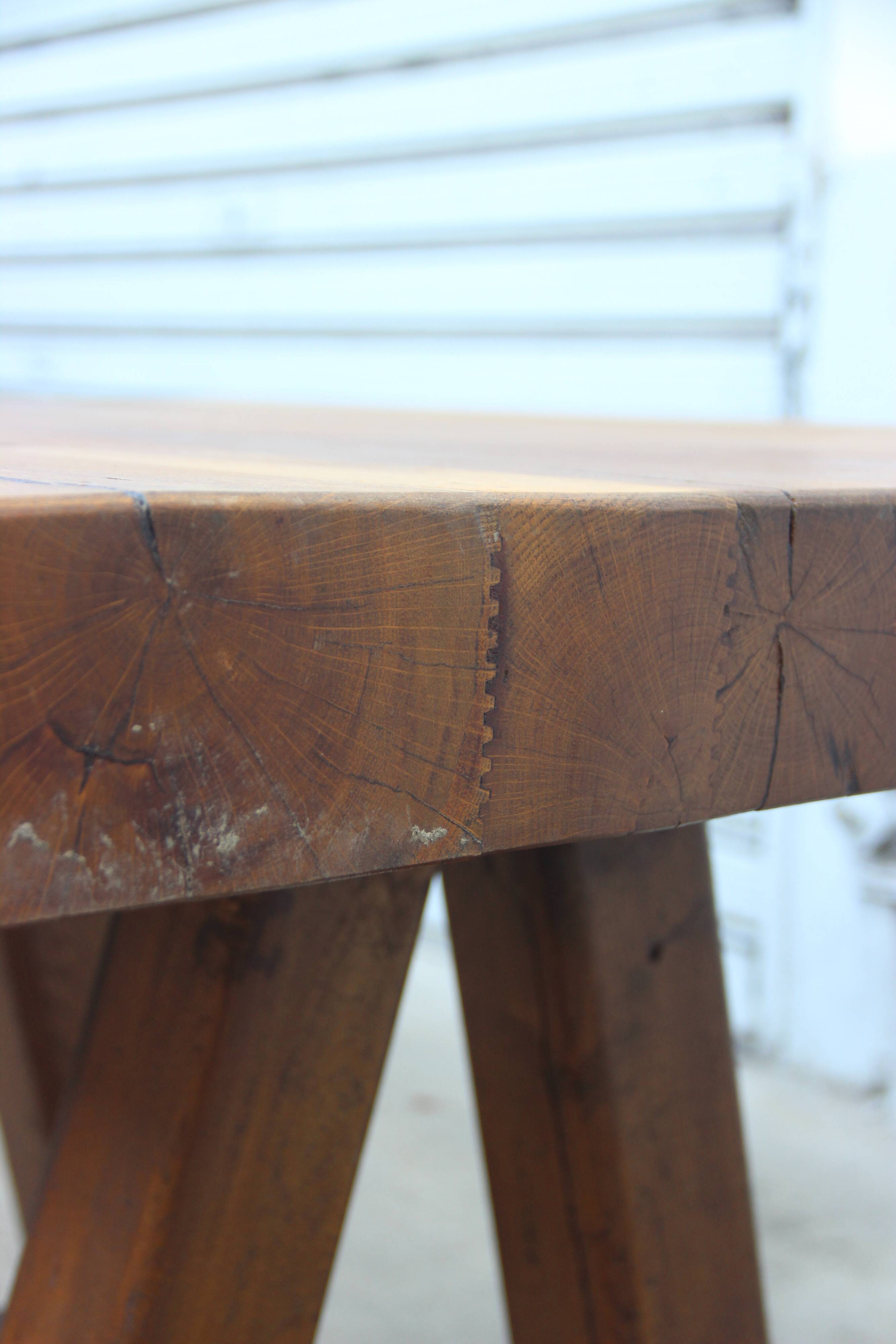 Solid oak table, published by Mobichalet, Belgium, 1950
