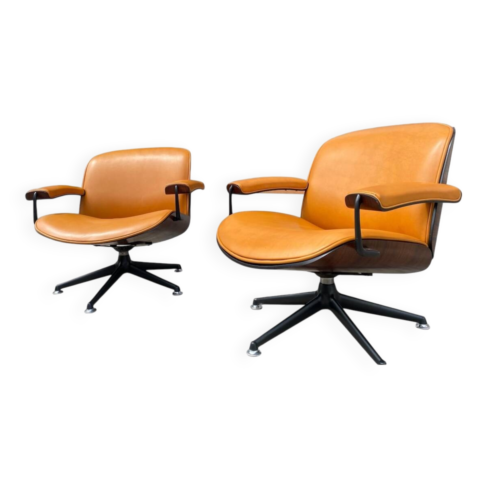 Ensemble de 2 chaises longues rares par Ennio Fazioli pour MIM Roma 1960