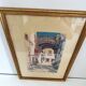 Framed Table Lithograph Watercolour Artist Mario Crippa Italy 70