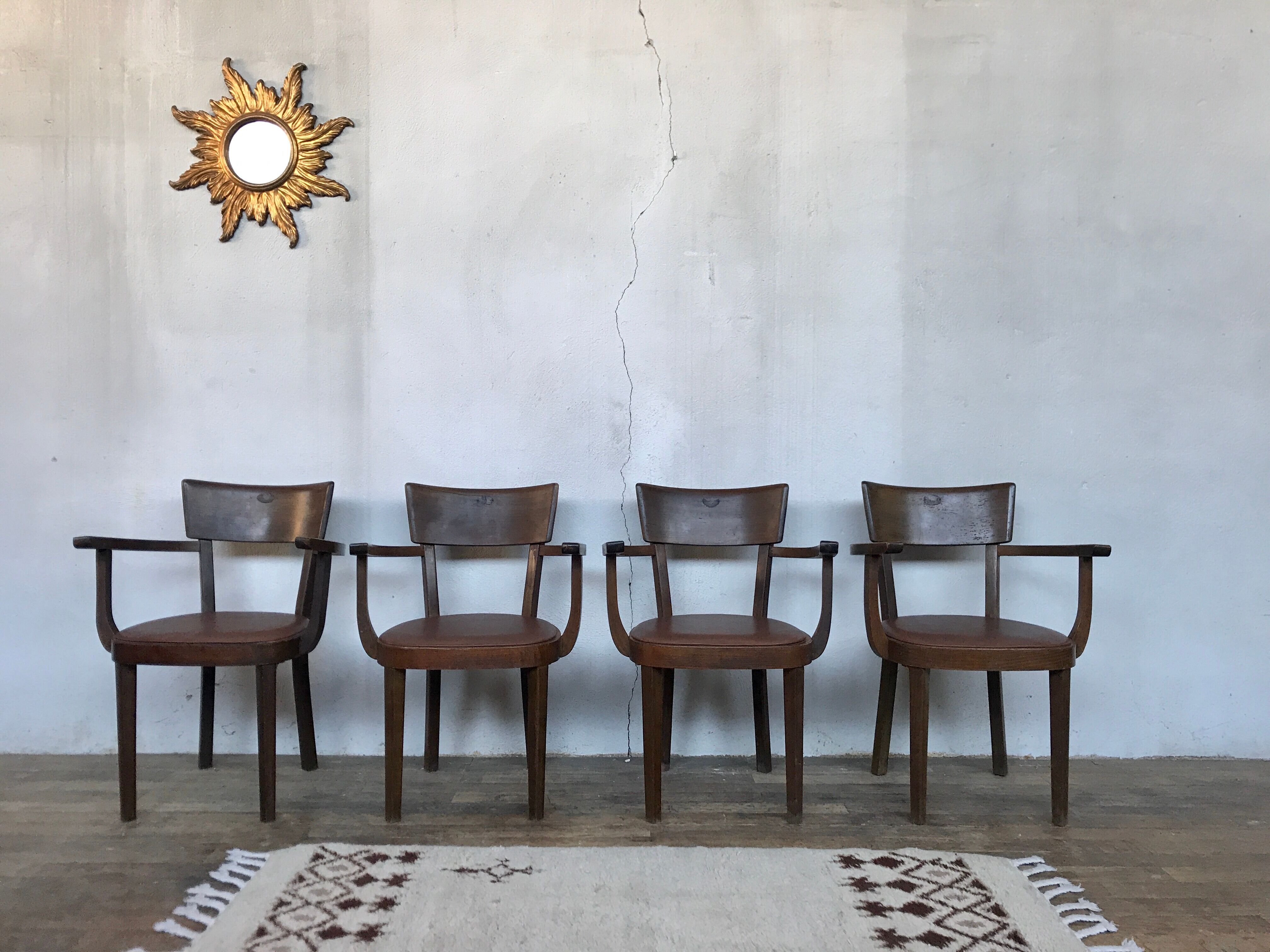 Series of 4 Baumann chairs 1950