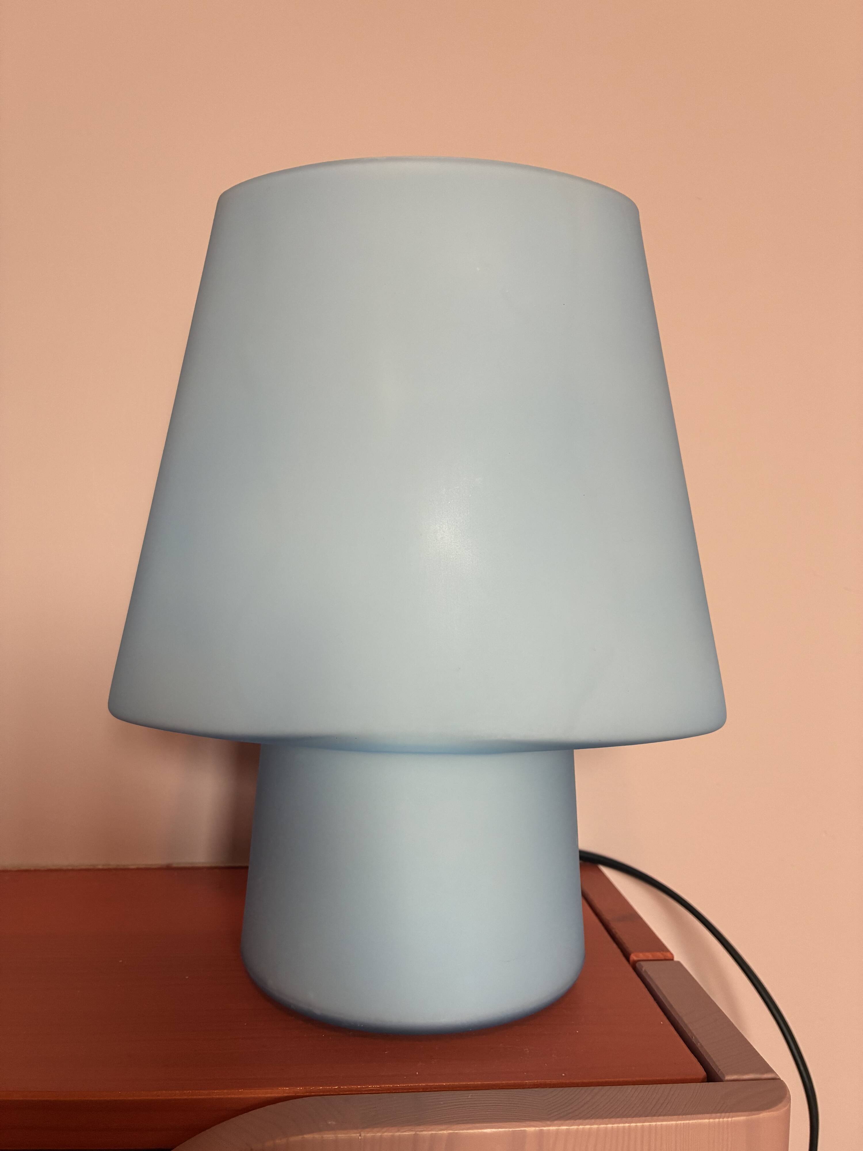 Lampe flore verre opaline Habitat 1990