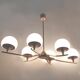Vintage suspension chandelier 6 gilded and opaline lights