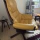leather armchair + footrest