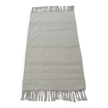 Hand-knotted Traditional Artisan Rug in Beige Ecru without Pattern