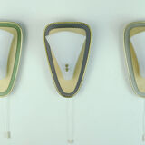 1950s sconce gray metal mesh and brass with white acrylic shade