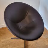 Zanotta Hillroad armchair by Christophe Pillet brown leather Italy 1990 Modern