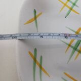 Lunéville rectangular dish/dish with green and yellow geometric pattern