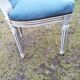 Chair Medallion velvet blue patina white Louis XVI