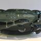 Cut glass smoked with decorations of sharks