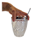 Seau a glaçon verre ciselé epais avec sa cuillere