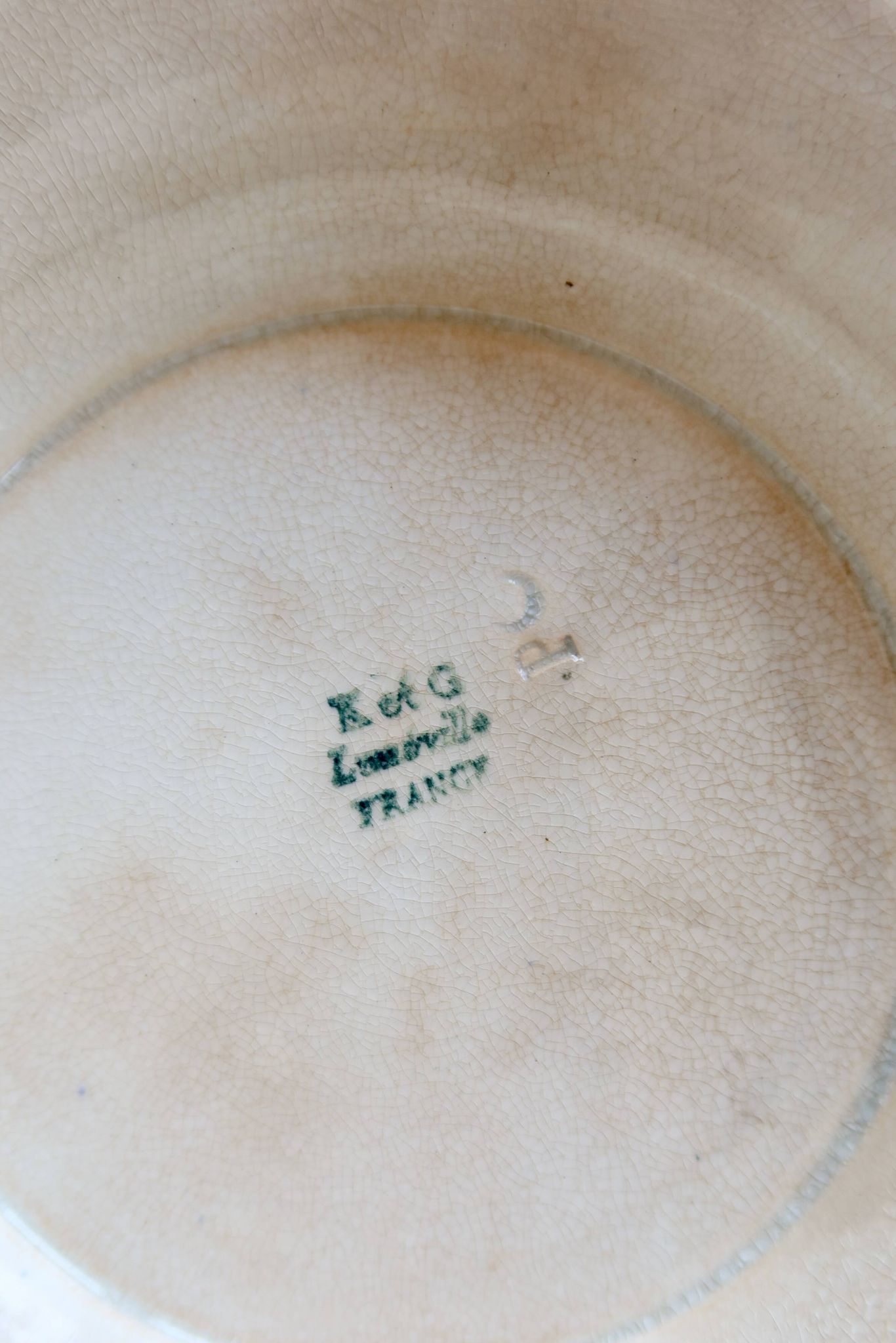 Compotier bas terre de fer patine K&G Lunéville