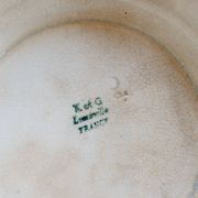 Compotier bas terre de fer patine K&G Lunéville