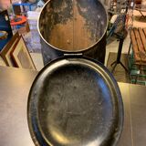 Coal tray decorated in black sheet metal