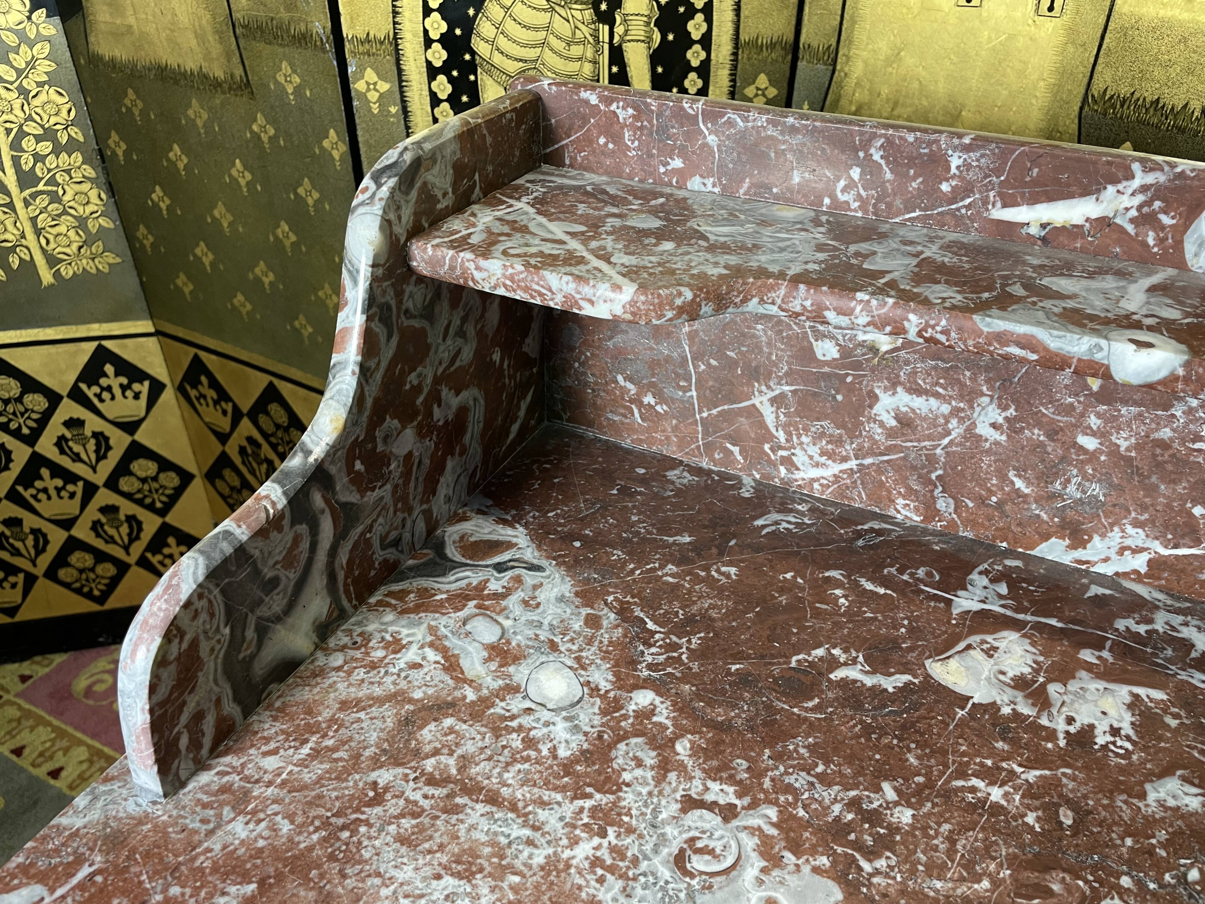 Bathroom cabinet in fir and marble