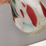 Vintage Seguso Venezia Harlequin style glass vase Italy 1970-80s.