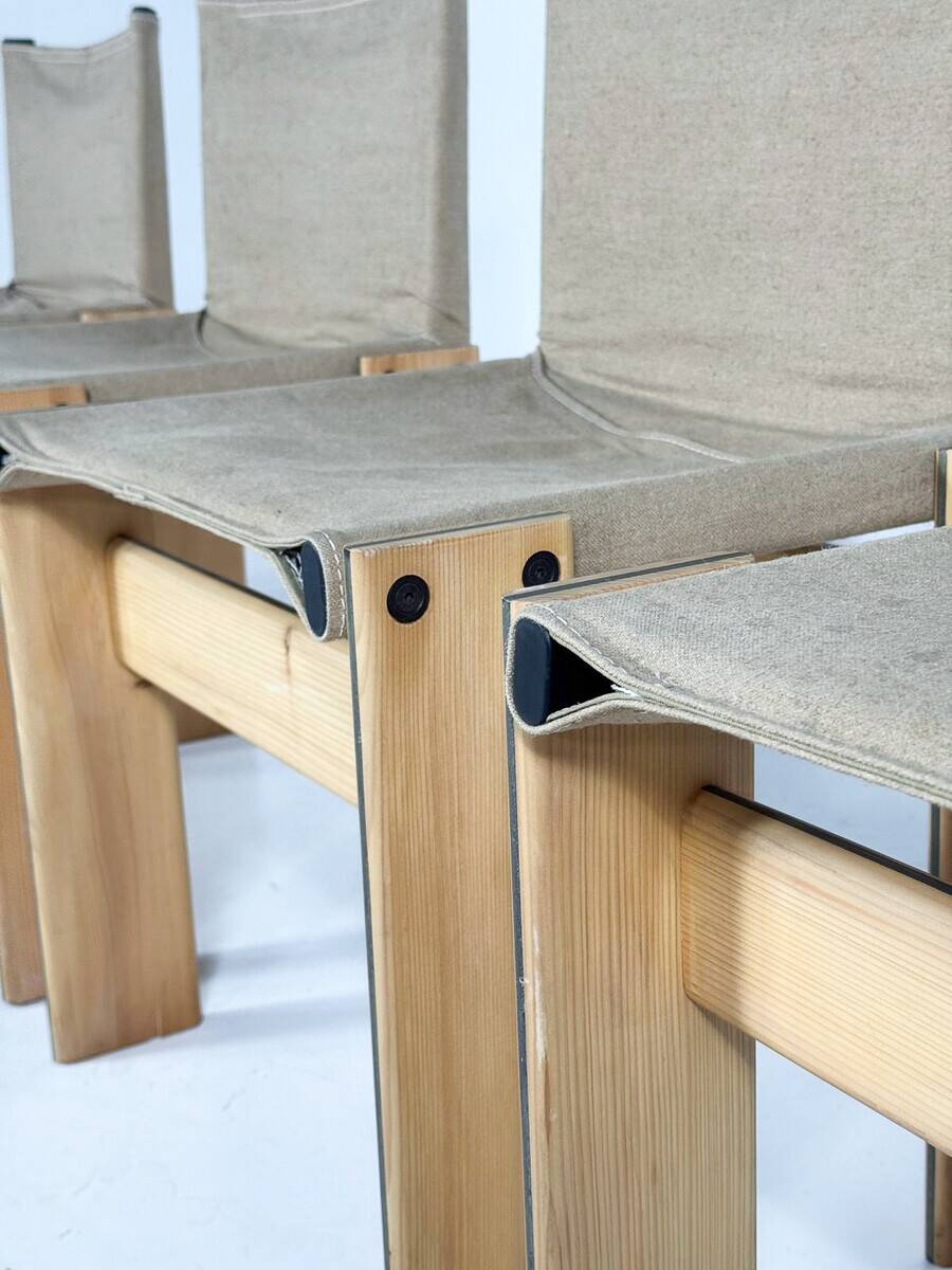 Set of 4 Monk Dining Chairs by Afra & Tobia Scarpa for Molteni, 1970