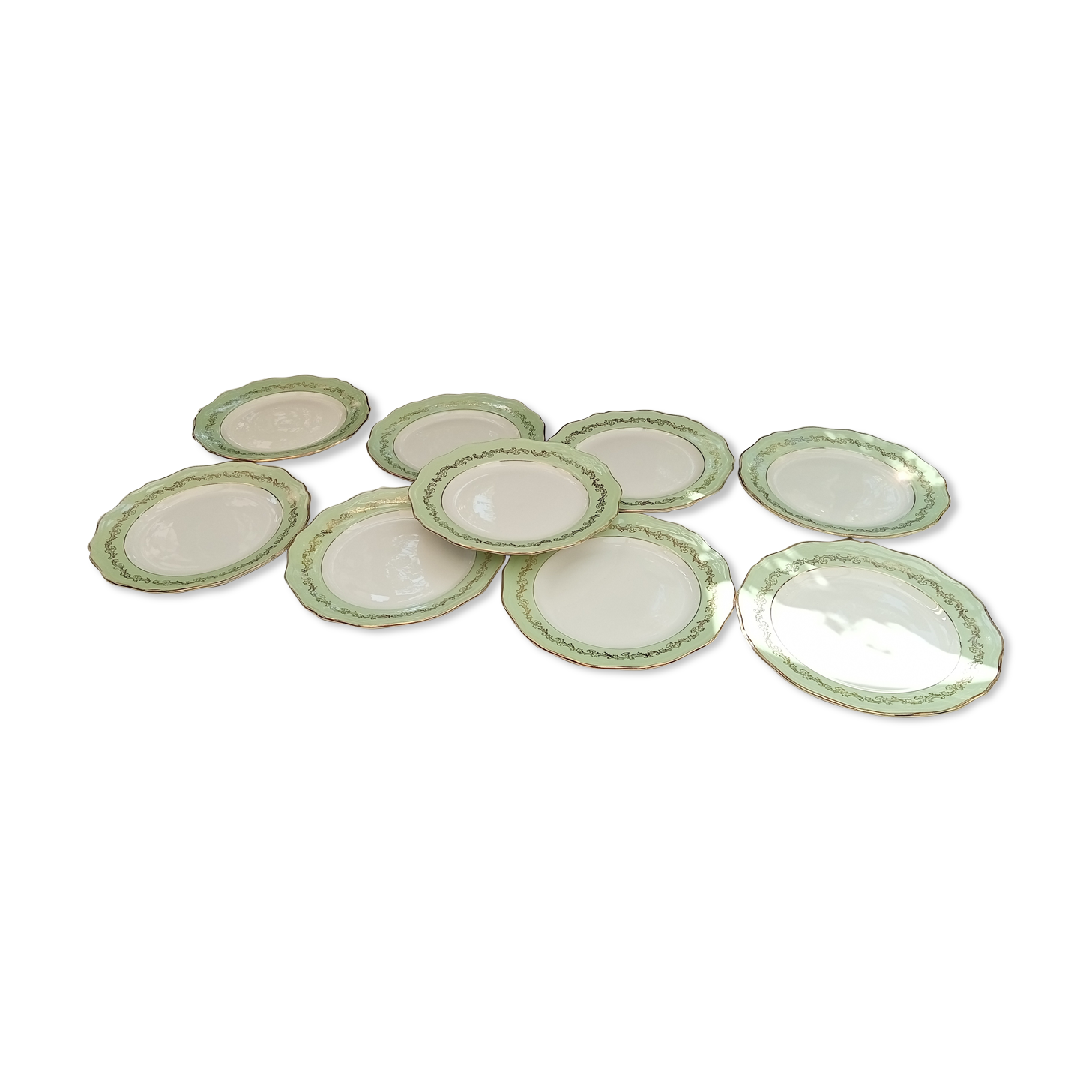 9 old flat plates L'Amandinoise