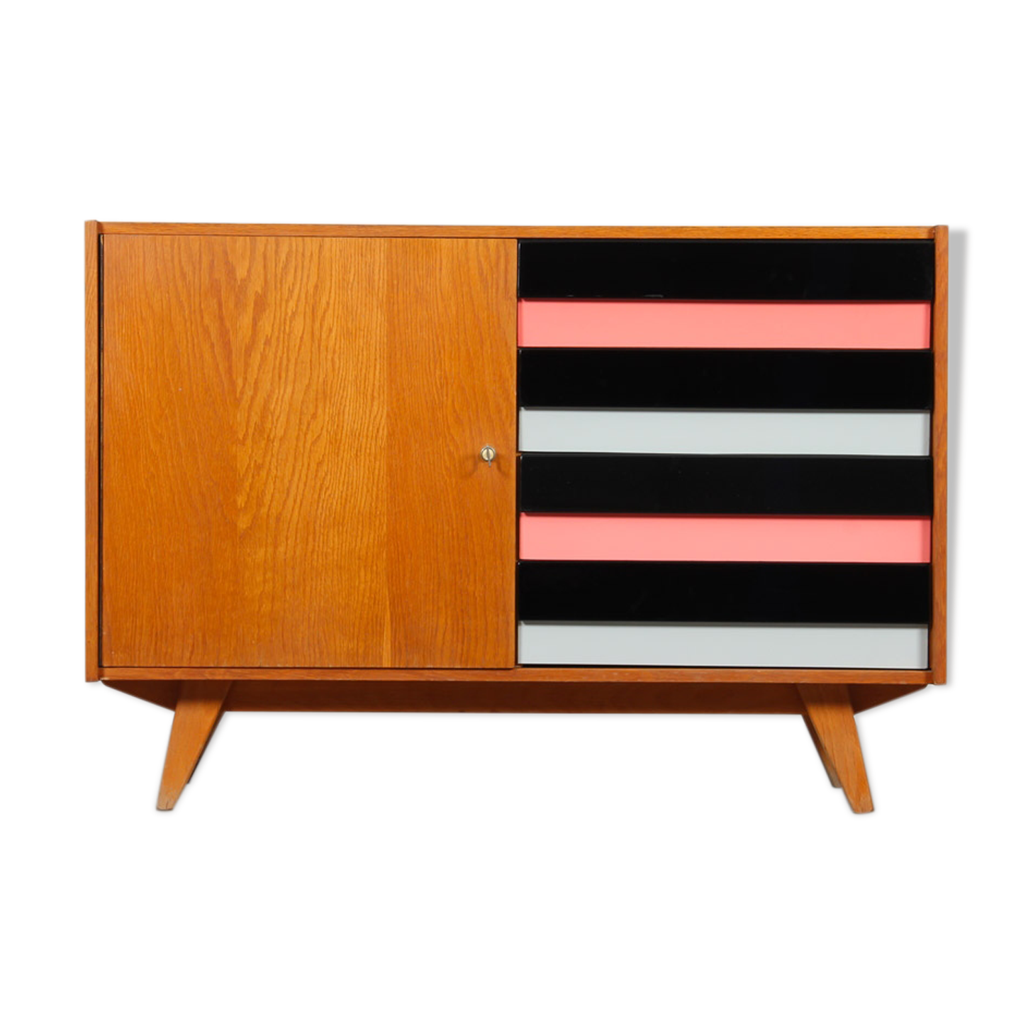 Buffet with pink drawers, model U458 by Jiri Jiroutek, 1960