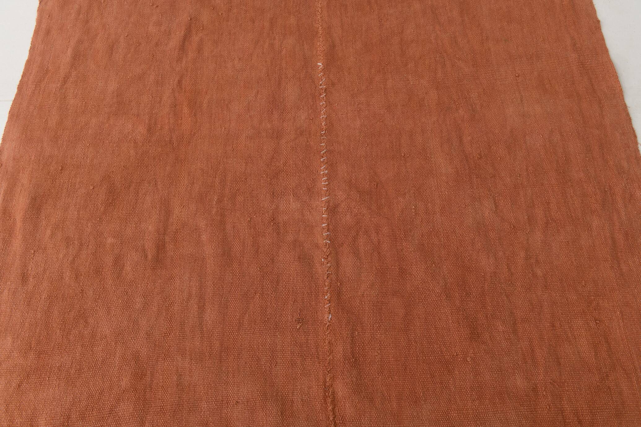 5x7 Terracotta & Brunt Orange Vintage Kilim Rug, 167x210Cm