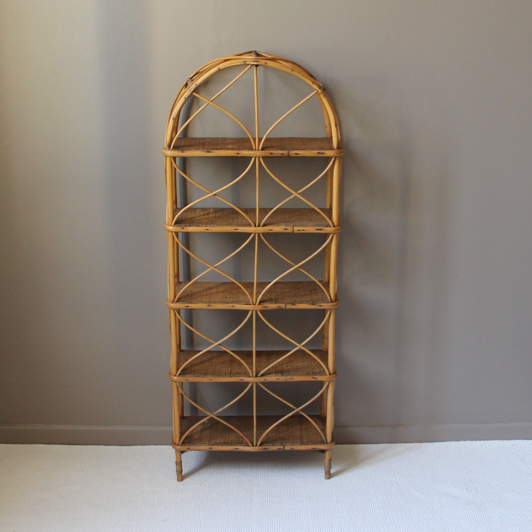 Vintage rattan library