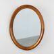 Mid century oval oak Mirror, Belgium 1950s