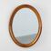 Mid century oval oak Mirror, Belgium 1950s