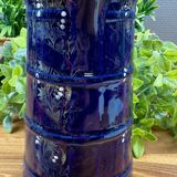 Vintage blue glazed ceramic pitcher