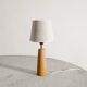 Finnish Mid Century Wooden Brass Desk Table Lamp, 1950s