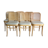 Serie 6 chaises bistrot cannées