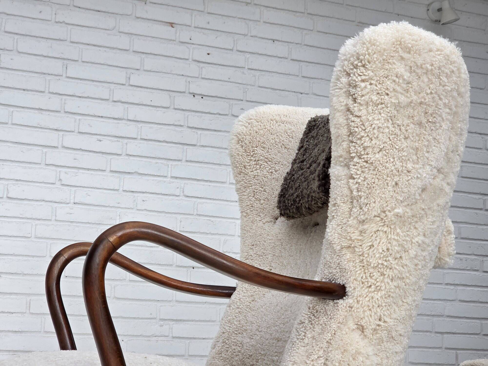 1960s, Danish design by A. Christensen for Slagelse Møbelværk, sheepskin.