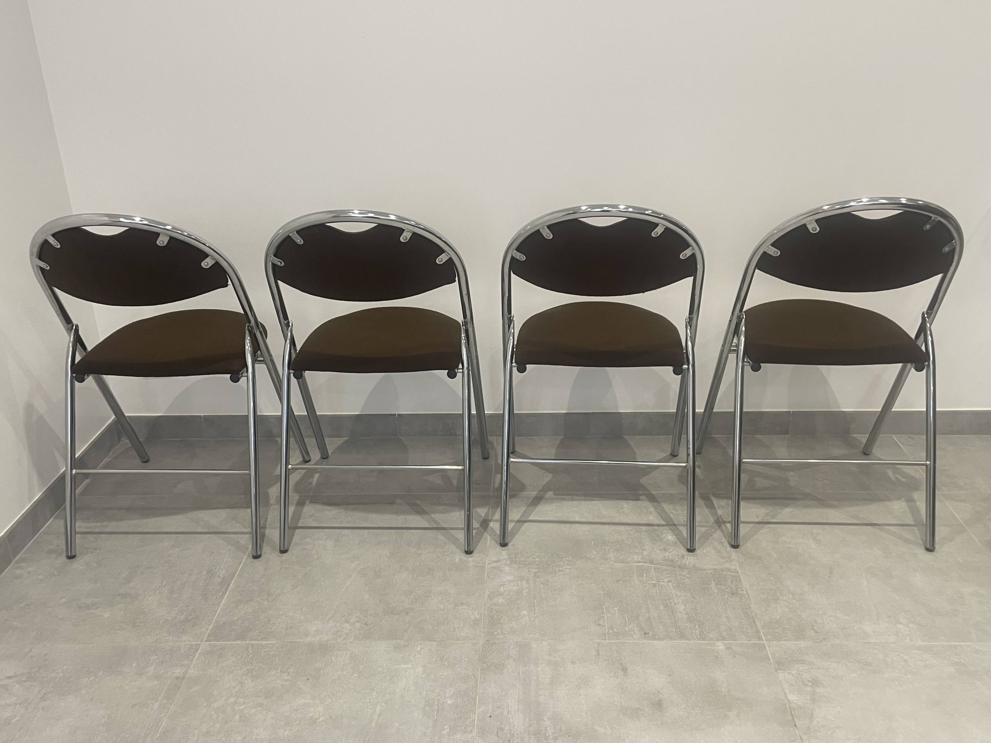 Set of 4 folding chairs in Trigano Hestia fabric