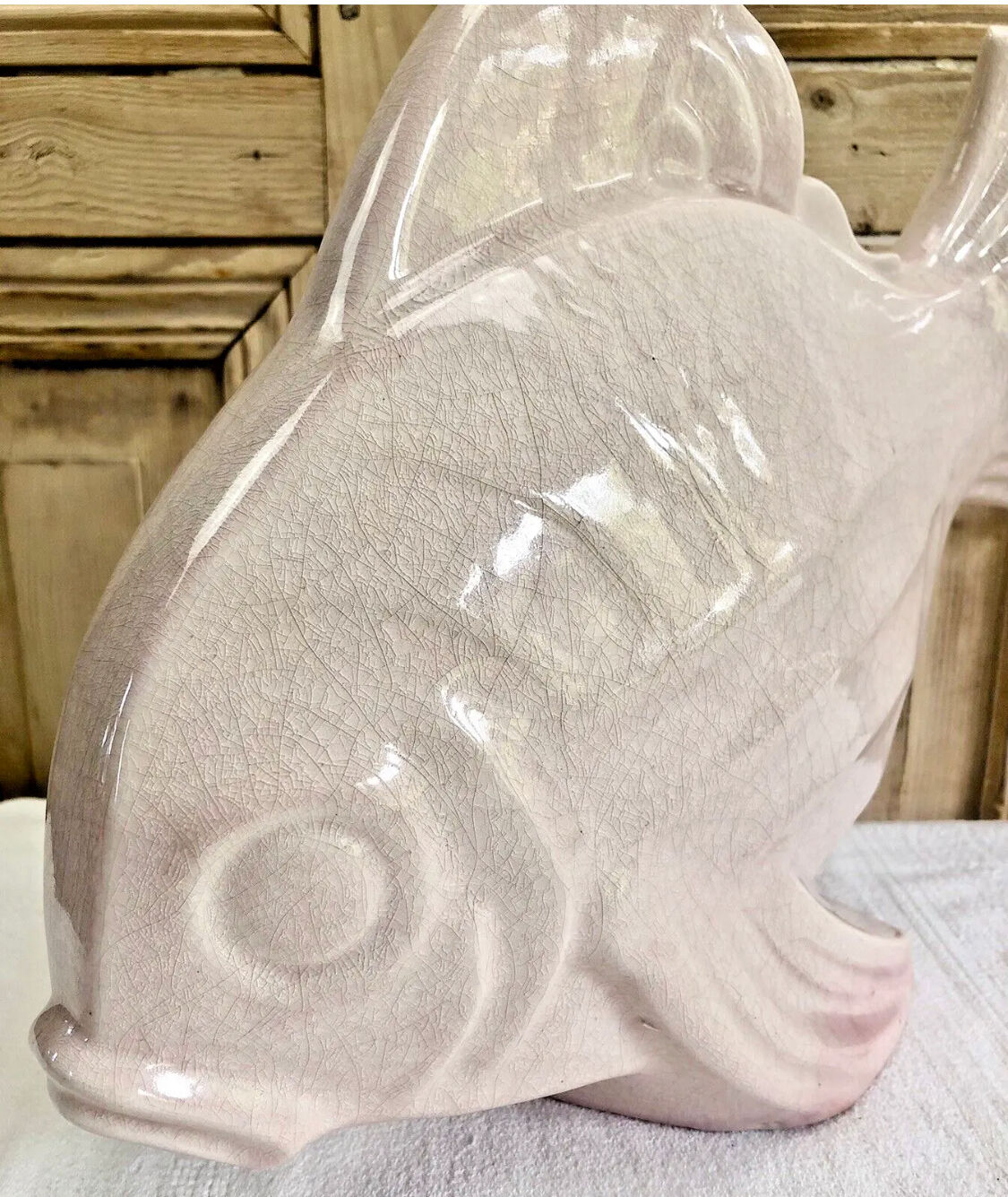Cracked ceramic fish Art Deco Le Jan