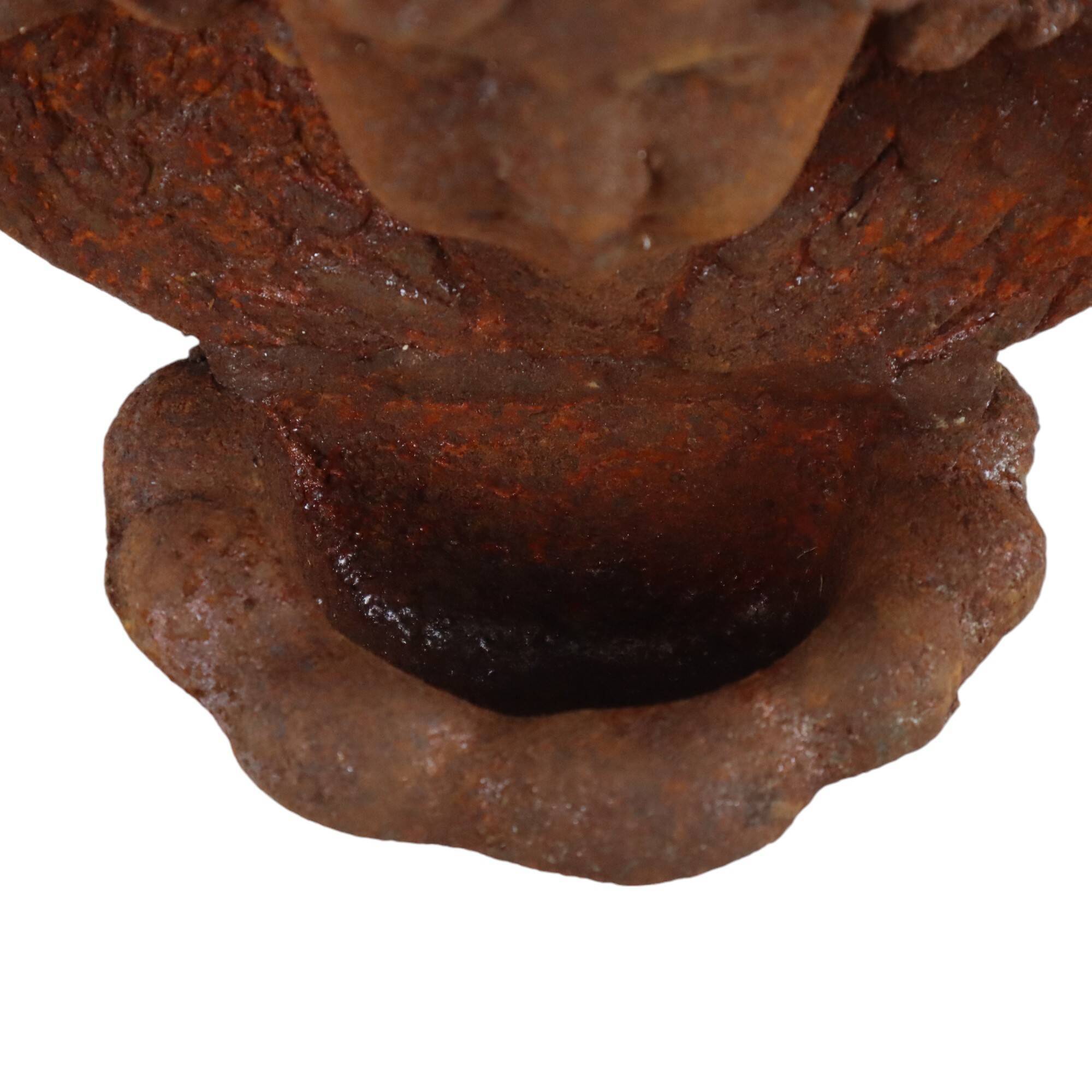 Garden ornament Cast iron Angel Cherub Water vessel Rust color