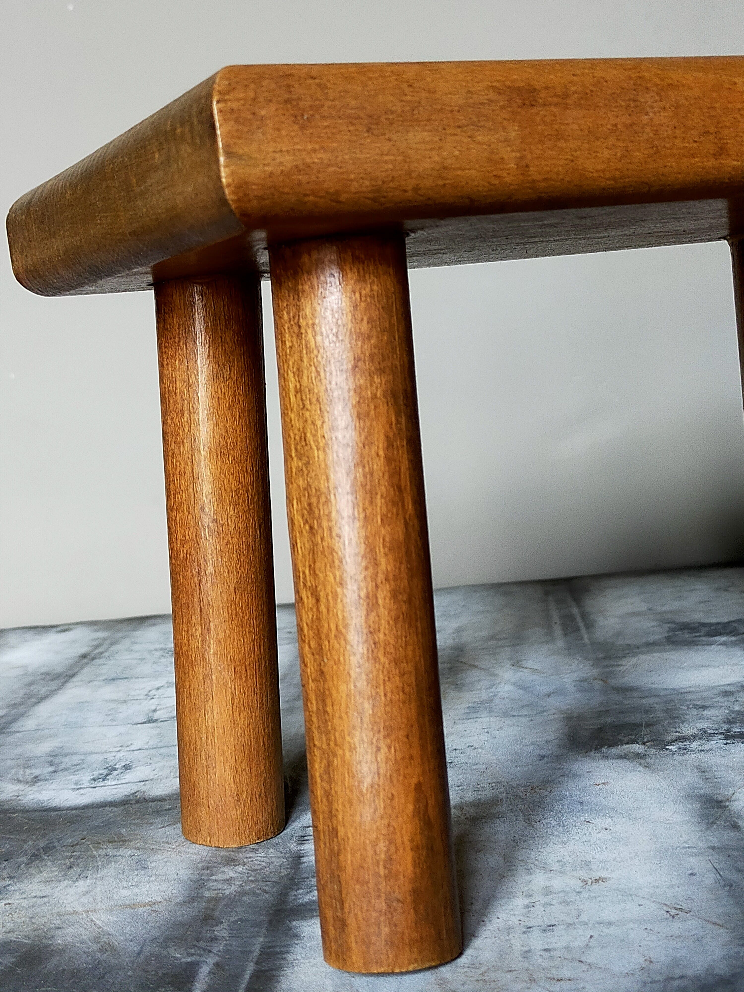 Pair of vintage oak footrests