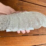 Murano wall lamp in cracked glass and gilded brass, Italian design 1970