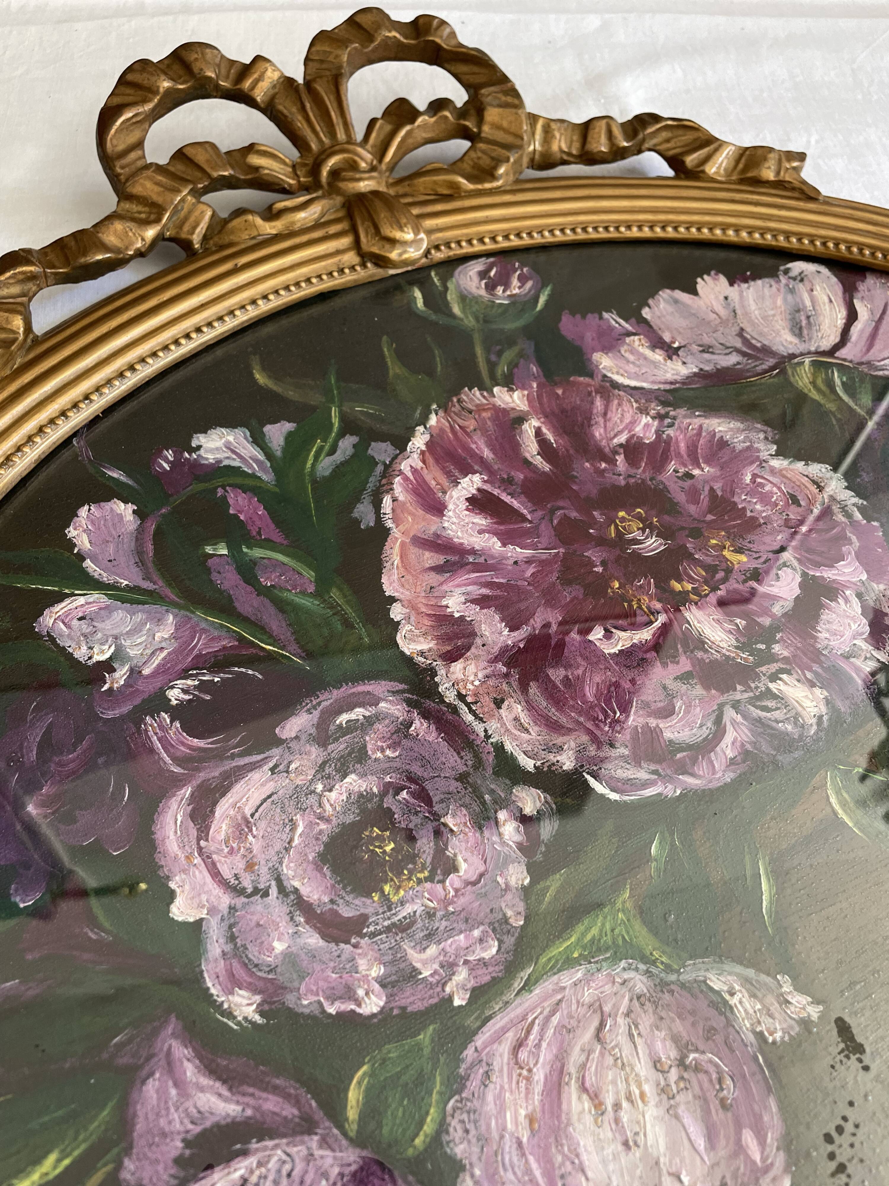 Oval flowery painting