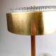 Mid-century Swedish table lamp in brass, crystal, and wood by Boréns.
